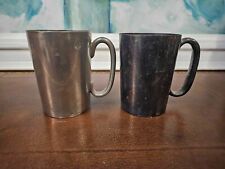 A Very Similar Antique Pair Of Tankard Mugs - 1 Silver Plate & 1 V.Heavy Pewter picture