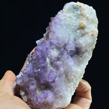 389g Natural Purple Cubic Fluorite & White Quartz Mineral Specimen/Guizhou picture