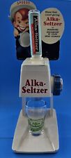 Vintage Alka Seltzer Dispenser Drug Store Display Sign Full Bottle & Glass  picture