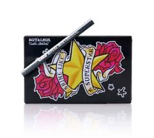 Ed Hardy Style Floral Design Royal Box 8 Slot Snuff Box & 3” Metal Alloy Straw picture