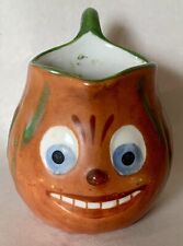 Vintage German Porcelain Halloween Jack O’Lantern Pumpkin Child’s Cream Pitcher picture