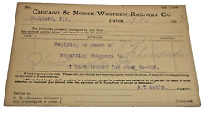 1893 C&NW CHICAGO & NORTH WESTERN ROCKFORD ILLINOIS FREIGHT DELIVERY POST CARD picture