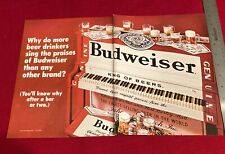 Budweiser Beer Piano Keys 2-page 1970 Print Ad - Great To Frame picture