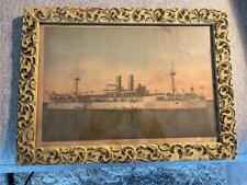 USS Maine Color Print in Original Frame picture