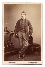 ANTIQUE CDV CIRCA 1880s LOCK & WHITEFIELD HANDSOME YOUNG MAN WITH TOPHAT picture