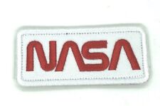 NASA Worm white embroidered Patch hook and loop 3.5x1.6 inches picture