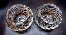 Pair Vintage Partylite Illusions Clear Swirl Glass Votive Tea Candle Holders picture