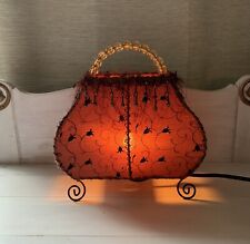 Vintage Valenti Lamp Casa Elite Purse Handbag 1980’s Beaded Metal Feet Electric picture