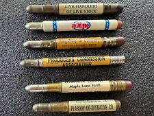 LOT OF 6 ASSORTED BULLET PENCILS ADVERTISING SMALL INDIANA/INDIANAPOLIS/1- IOWA picture