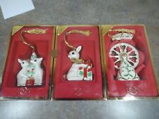 Set of 3 Lenox China Ornaments in Boxes Rudolph Ferris Wheel picture