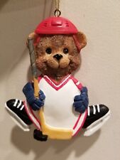 Bear Hockey Player Ornament Personalize Jersey Skating Teddy 3.5