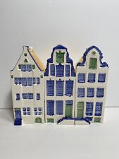 Delftware Canal Houses, Lot Of 3, Designed by Elesva, Made in Holland, 6” picture