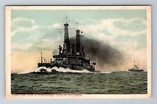 Close Bow View Of Dreadnaught, Ship, Transportation, Vintage Souvenir Postcard picture
