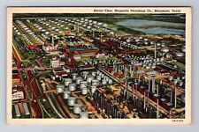 Beaumont TX-Texas, Aerial Magnolia Petroleum Co, Antique Vintage Postcard picture