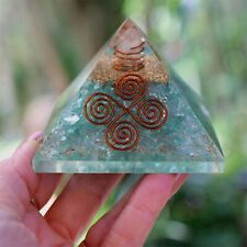 Aquamarine Orgone Pyramid 4 Coil LARGE 3 Inch 75mm EMF & 5G Protection picture