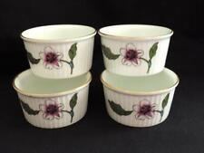 4 Vintage Royal Worchester Porcelain Ramekins ASTLEY Purple/Blue Flowers Gold Tr picture