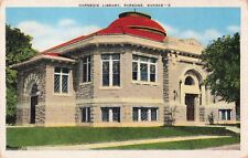 Parsons KS Kansas, Carnegie Library Building, Vintage Postcard picture
