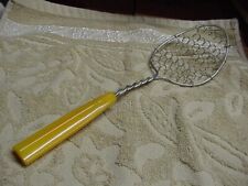 Vintage Wire Whisk/Spatula/Beater Kitchen Utensil Shiny BUTTERSCOTCH Bakelite picture