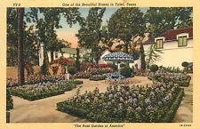 Postcard 1940s Texas Tyler one of beautiful homes rose gardens Teich TX24-4203 picture
