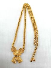DISNEY NAPIER WHITE RHINESTONE CRYSTALS GOLD TONE NECKLACE MICKEY MOUSE picture