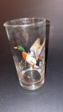 set of glass cups vintage mallard picture
