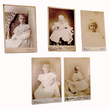 LOT Antique Cabinet Card All Same Pretty Girl New York City Photo Vtg Mildred picture