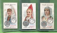 1908 W.D. & H.O. WILLS CIGARETTES TIME & MONEY 3 TOBACCO CARD LOT picture