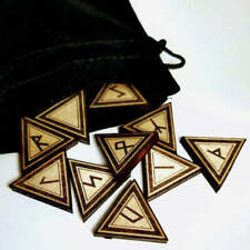 Triangle Norse Futhark Pocket Rune Divination Set Odin Valknut Knot viking USA picture