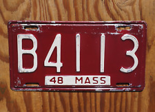 1948 Massachusetts Truck License Plate Low # B 4113 picture