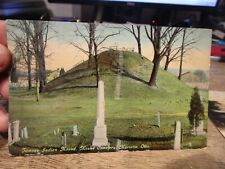 G5 Old MARIETTA OHIO Postcard Indian Mound Cemetery Ancient Burial Gravestones picture