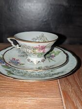 Antique Porcelain Mitterteich Bavarian Tea Cup, Saucer, And Dessert Plate picture