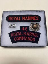 Rare WW2 British Royal Marines Grouping With Patch Insignia US Ally Display picture