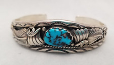 Vintage Navajo Turquoise Bracelet, Sterling Silver  MICHAEL SPENCER 6.25