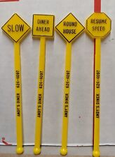 4 Andy's Diner Road Sign Swizzle Sticks Drink Stirrers Seattle WA Yellow Black  picture