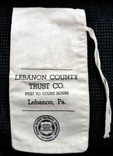 vintage LEBANON COUNTY TRUST CO CANVAS DEPOSIT BAG w/string  LEBANON PA picture