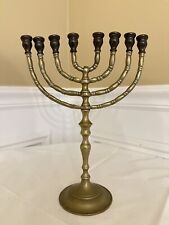 Vintage Solid Brass Hanukkah Menorah picture