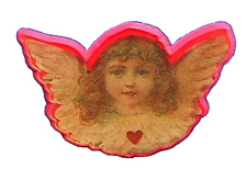Hallmark PIN Valentines Vintage ANGEL HEART VICTORIAN Romance 1989 Brooch picture