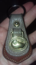 Vintage DOONEY & BOURKE Brass Duck Teardrop Leather keyring key chain 3
