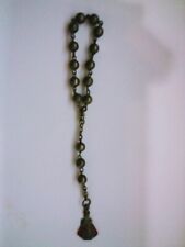 Vtg CHAPLET OF INFANT JESUS OF PRAGUE metal Catholic prayer beads little crown picture