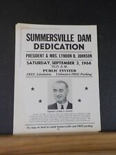 President Lyndon B Johnson Summersville Dam Dedication Flyer 1966 picture