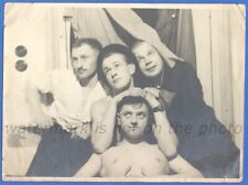 Handsome guys in theatrical poses Naked torso Vintage photo picture