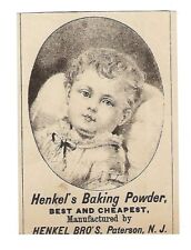 c1890 Victorian Trade Card Henkel's Baking Powder, F.E. Keys, Keene, NH picture