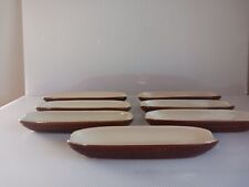 Set of 7 Two Tone Brown Earthenware Corn Dishes picture