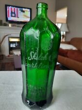 HTF Antique SHILOH CLUB Sparkling Water GLASS BOTTLE Dark Green INDIAN CHIEF  picture