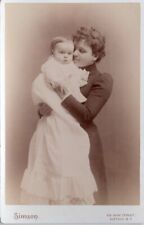 Buffalo NY Loving Mother Hugging Baby 1890s Antique Cabinet Card Albumen Photo picture