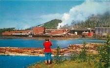 Alaska Pulp Mills Logging Lumber Fishing Postcard Roberts Johnston 11766 picture