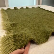 Hand-woven 100% wool throw rug made By Hand 37”x31” Green Heavy picture