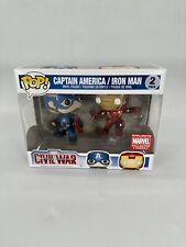 Funko Pop Civil War Captain America Iron Man 2-Pack Marvel Collector Corps  NEW picture