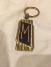 Scarce 1950S Crownmark “M” Car Keychain 4.5 Inch Deco Retro picture