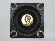 Antique NAPOLEON 1769-1821 Silhouette, WOOD Frame, Embossed Metal Crest Wreathes picture